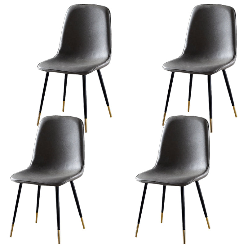 Chaises de salle à manger en métal de Style nordique, chaises latérales sans bras à dossier solide pour la cuisine