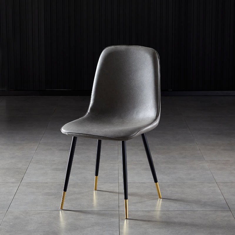 Chaises de salle à manger en métal de Style nordique, chaises latérales sans bras à dossier solide pour la cuisine