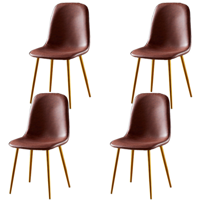 Chaises de salle à manger en métal de Style nordique, chaises latérales sans bras à dossier solide pour la cuisine