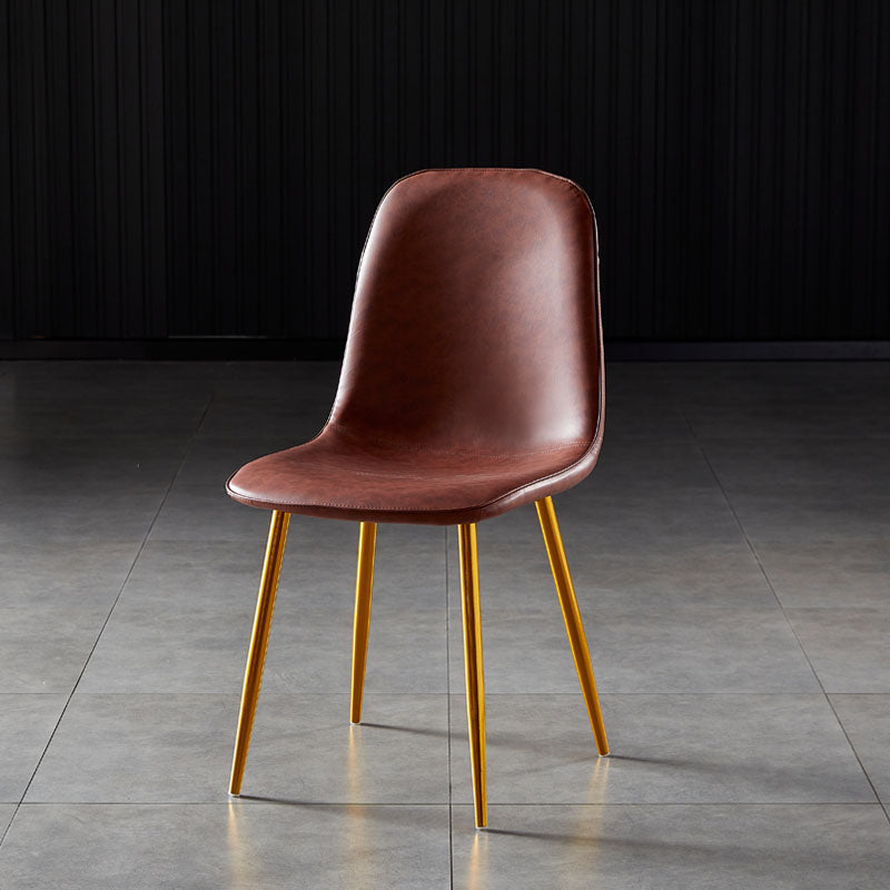 Chaises de salle à manger en métal de Style nordique, chaises latérales sans bras à dossier solide pour la cuisine