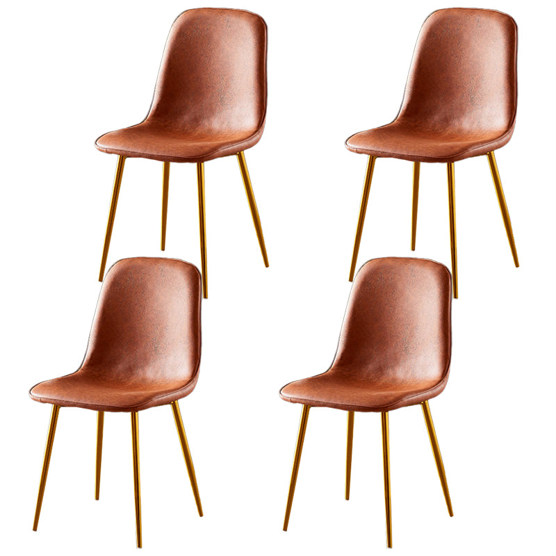 Chaises de salle à manger en métal de Style nordique, chaises latérales sans bras à dossier solide pour la cuisine