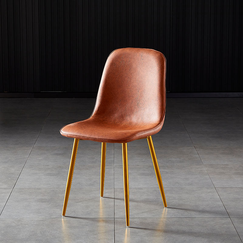 Chaises de salle à manger en métal de Style nordique, chaises latérales sans bras à dossier solide pour la cuisine