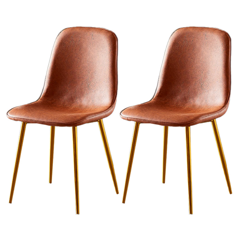 Chaises de salle à manger en métal de Style nordique, chaises latérales sans bras à dossier solide pour la cuisine