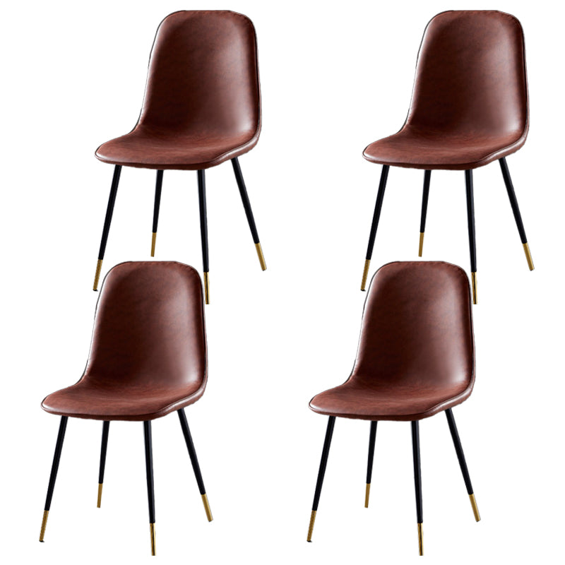 Chaises de salle à manger en métal de Style nordique, chaises latérales sans bras à dossier solide pour la cuisine