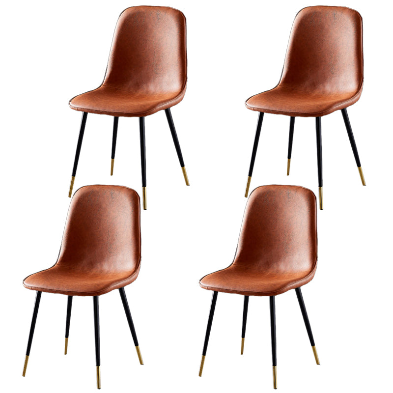 Chaises de salle à manger en métal de Style nordique, chaises latérales sans bras à dossier solide pour la cuisine