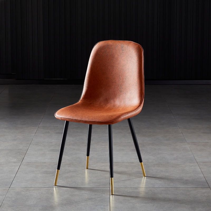 Chaises de salle à manger en métal de Style nordique, chaises latérales sans bras à dossier solide pour la cuisine