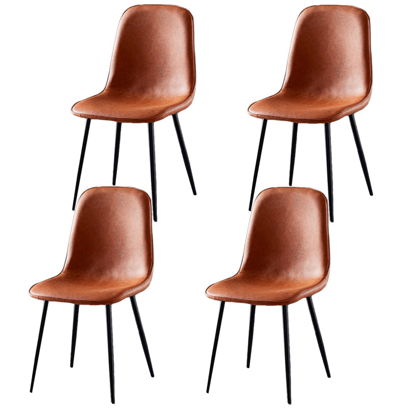 Chaises de salle à manger en métal de Style nordique, chaises latérales sans bras à dossier solide pour la cuisine
