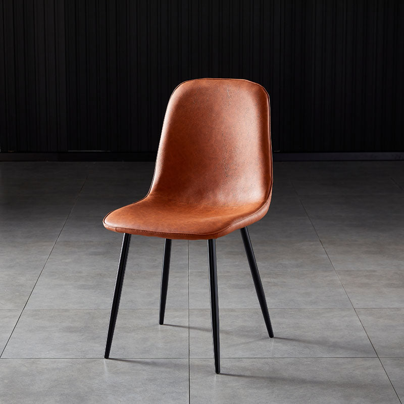 Chaises de salle à manger en métal de Style nordique, chaises latérales sans bras à dossier solide pour la cuisine