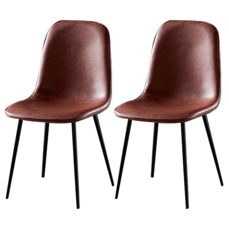 Chaises de salle à manger en métal de Style nordique, chaises latérales sans bras à dossier solide pour la cuisine