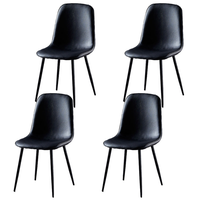 Chaises de salle à manger en métal de Style nordique, chaises latérales sans bras à dossier solide pour la cuisine