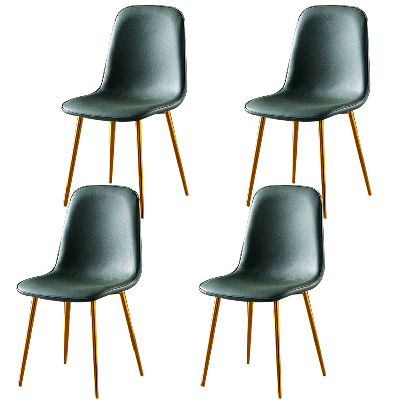 Chaises de salle à manger en métal de Style nordique, chaises latérales sans bras à dossier solide pour la cuisine