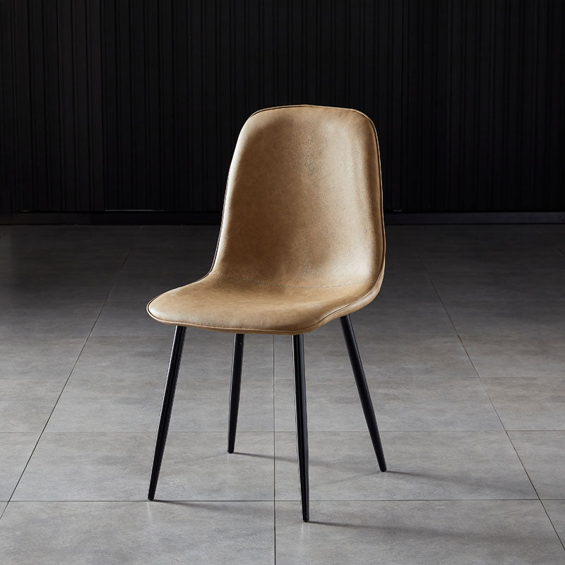 Chaises de salle à manger en métal de Style nordique, chaises latérales sans bras à dossier solide pour la cuisine