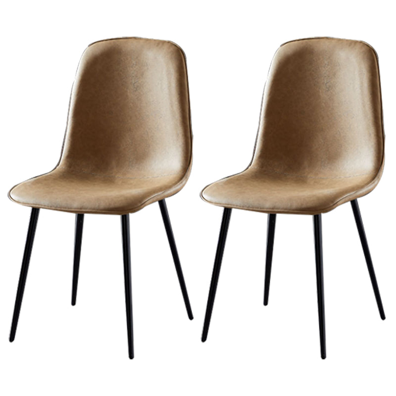 Chaises de salle à manger en métal de Style nordique, chaises latérales sans bras à dossier solide pour la cuisine