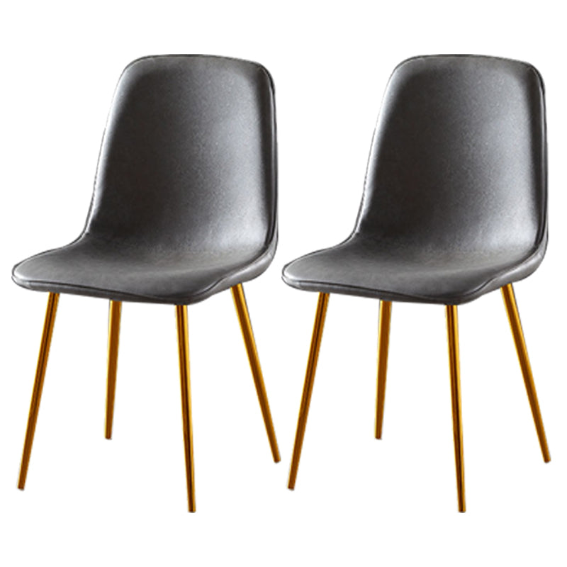 Chaises de salle à manger en métal de Style nordique, chaises latérales sans bras à dossier solide pour la cuisine