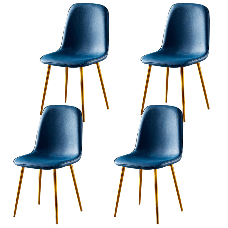 Chaises de salle à manger en métal de Style nordique, chaises latérales sans bras à dossier solide pour la cuisine