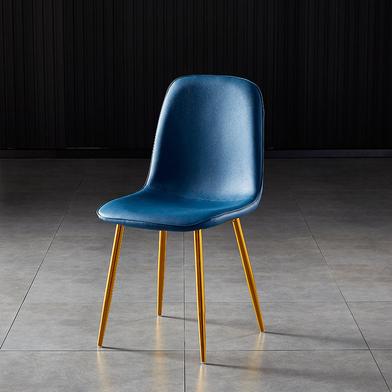 Chaises de salle à manger en métal de Style nordique, chaises latérales sans bras à dossier solide pour la cuisine
