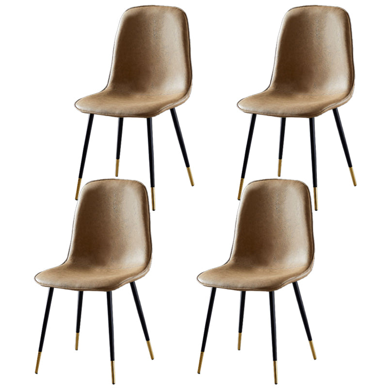 Chaises de salle à manger en métal de Style nordique, chaises latérales sans bras à dossier solide pour la cuisine