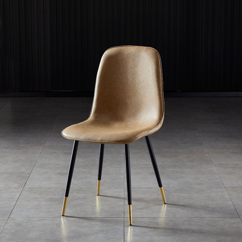 Chaises de salle à manger en métal de Style nordique, chaises latérales sans bras à dossier solide pour la cuisine