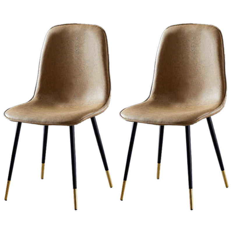 Chaises de salle à manger en métal de Style nordique, chaises latérales sans bras à dossier solide pour la cuisine