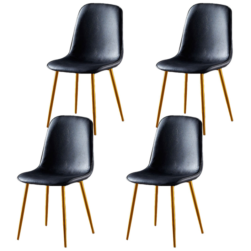 Chaises de salle à manger en métal de Style nordique, chaises latérales sans bras à dossier solide pour la cuisine