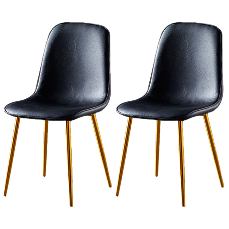 Chaises de salle à manger en métal de Style nordique, chaises latérales sans bras à dossier solide pour la cuisine