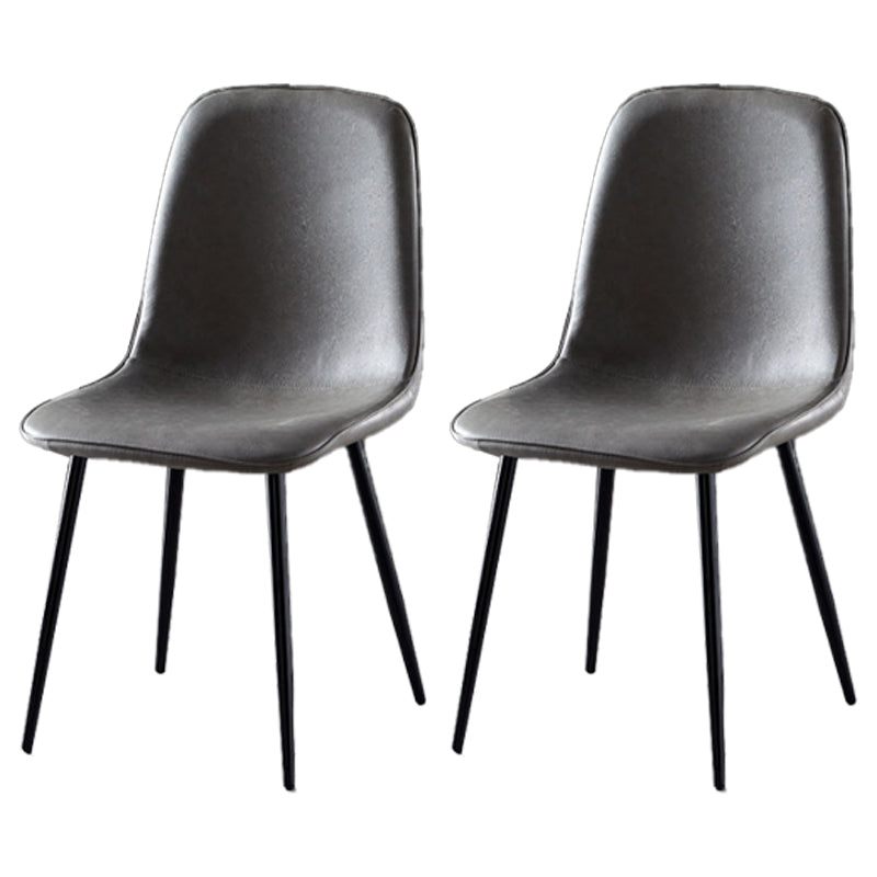 Chaises de salle à manger en métal de Style nordique, chaises latérales sans bras à dossier solide pour la cuisine