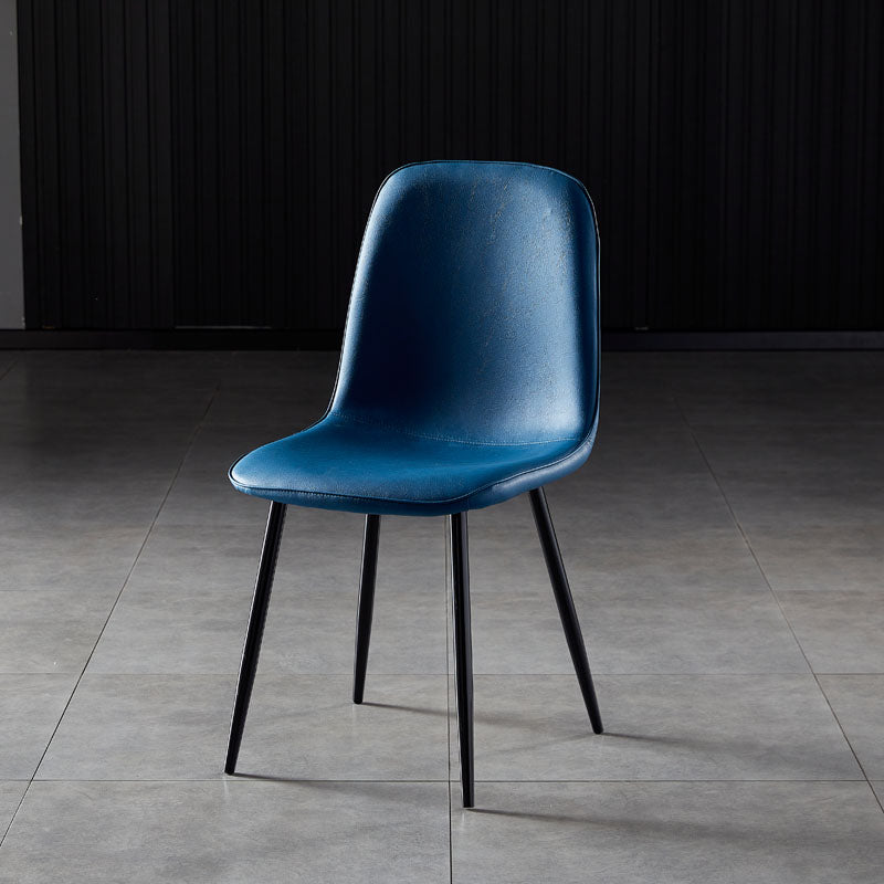 Chaises de salle à manger en métal de Style nordique, chaises latérales sans bras à dossier solide pour la cuisine