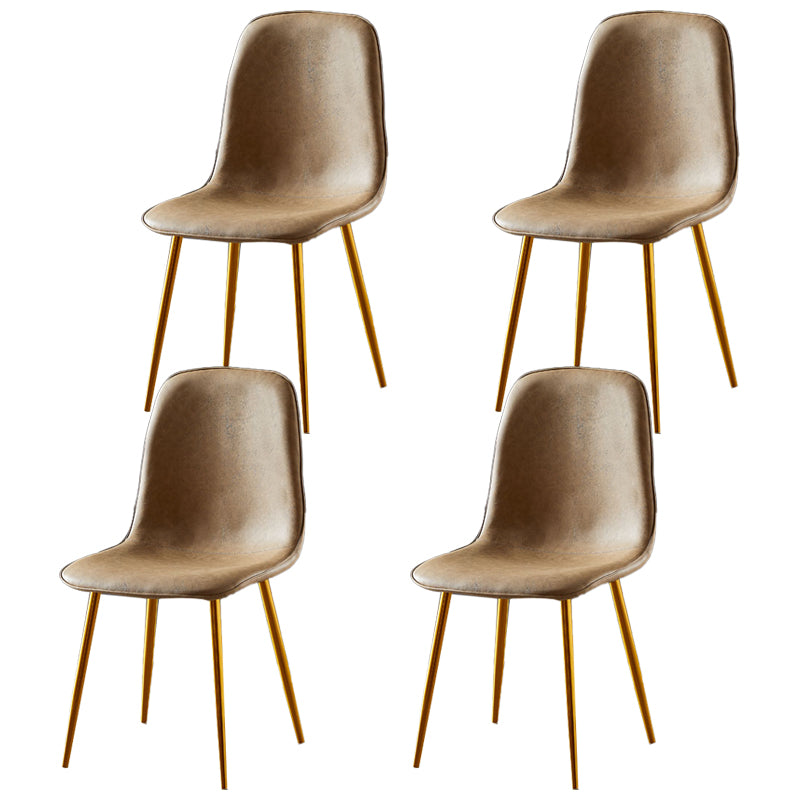 Chaises de salle à manger en métal de Style nordique, chaises latérales sans bras à dossier solide pour la cuisine