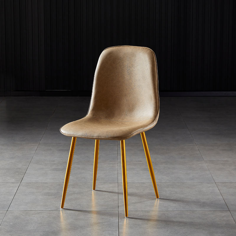 Chaises de salle à manger en métal de Style nordique, chaises latérales sans bras à dossier solide pour la cuisine