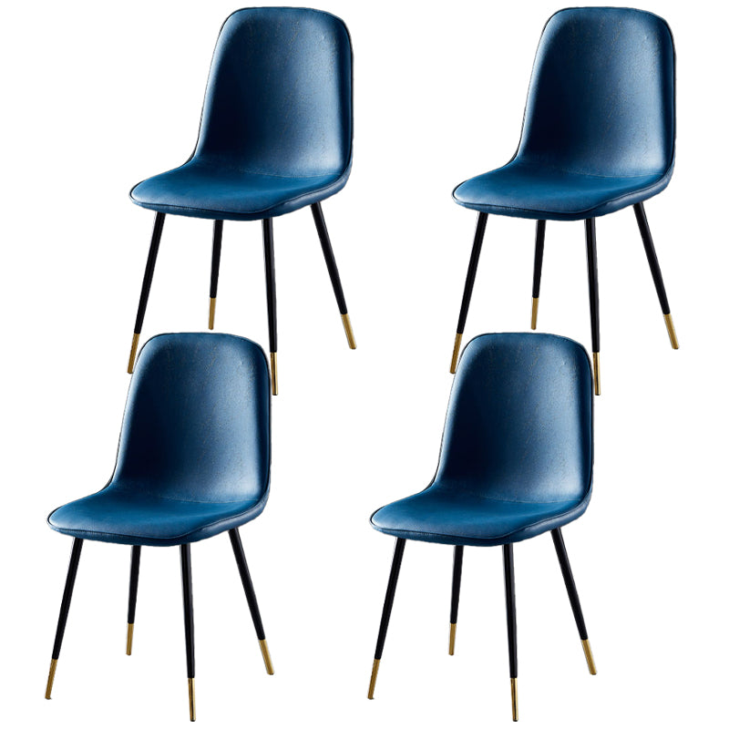 Chaises de salle à manger en métal de Style nordique, chaises latérales sans bras à dossier solide pour la cuisine
