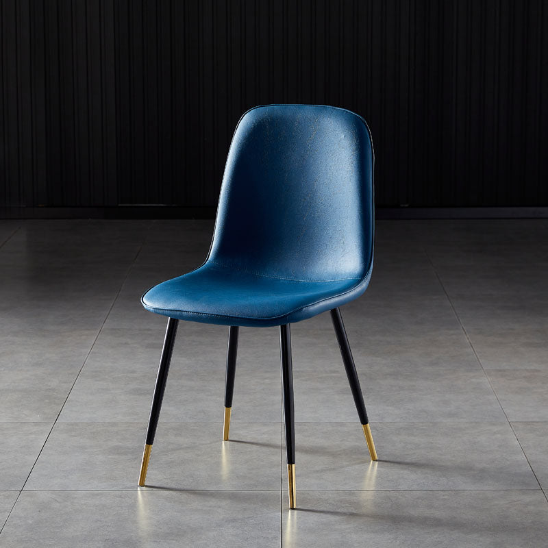 Chaises de salle à manger en métal de Style nordique, chaises latérales sans bras à dossier solide pour la cuisine