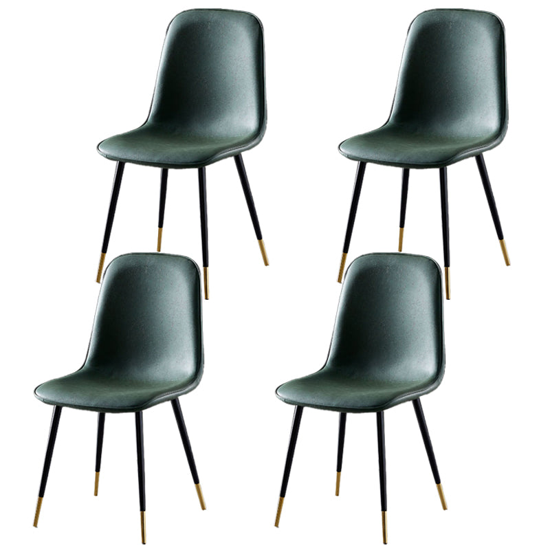 Chaises de salle à manger en métal de Style nordique, chaises latérales sans bras à dossier solide pour la cuisine