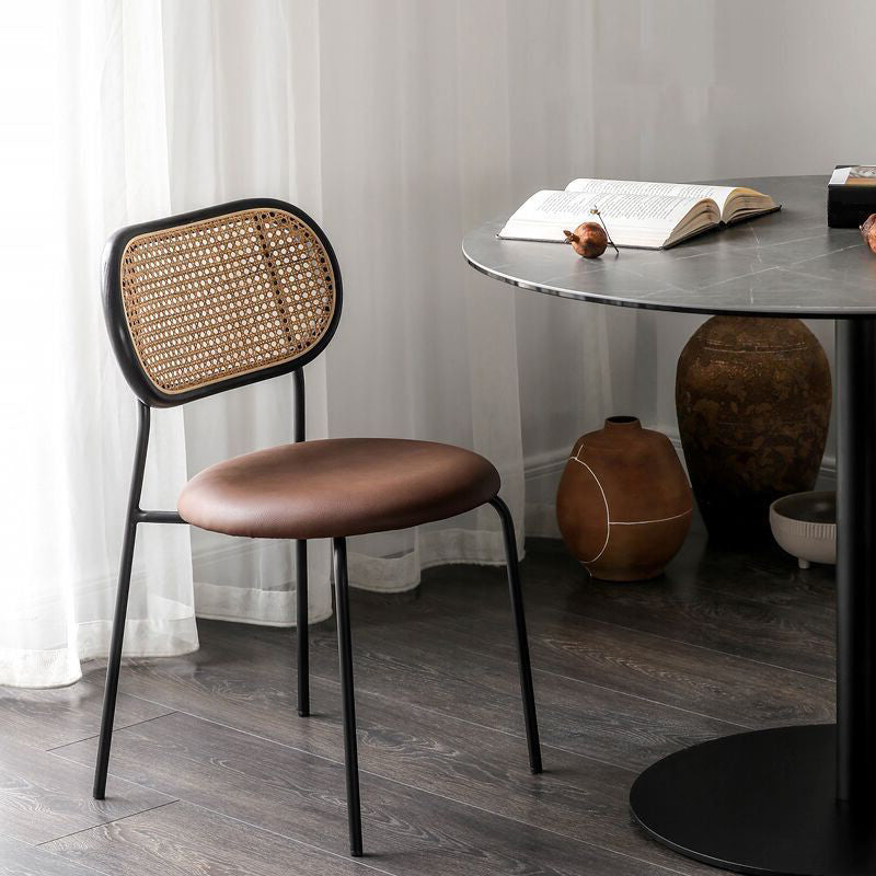 Contemporary Style Metal Chairs Sets Dining Room Open Back Side Chairs