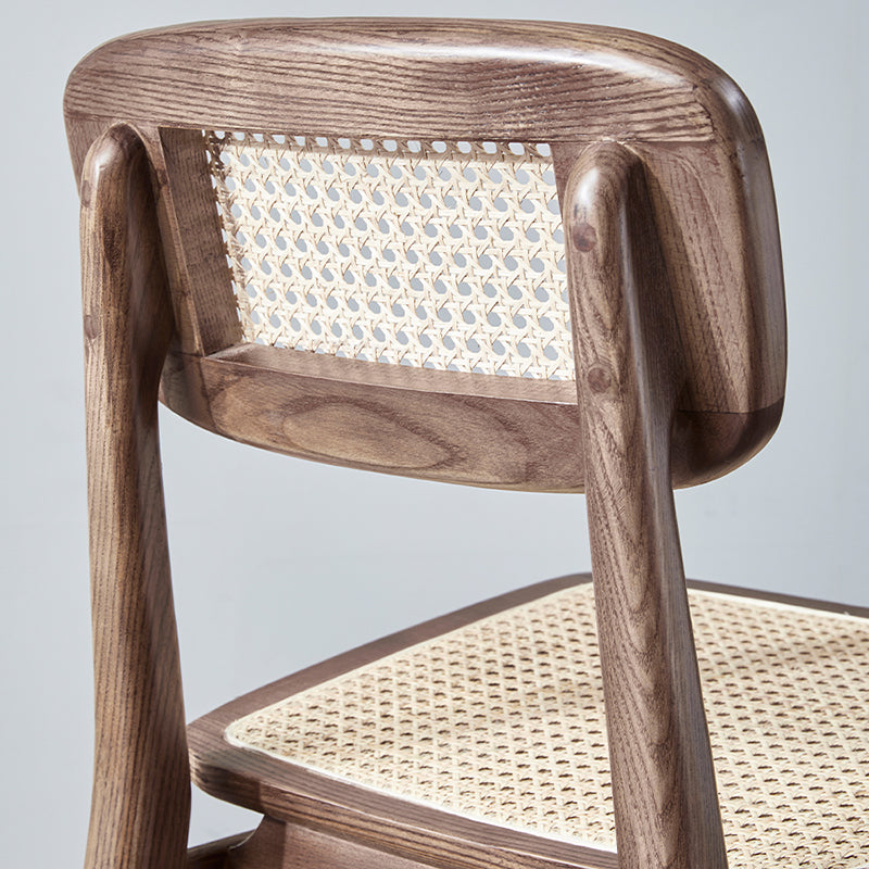 Silla de madera de fresno de estilo tradicional, juego de sillas laterales con respaldo abierto para comedor