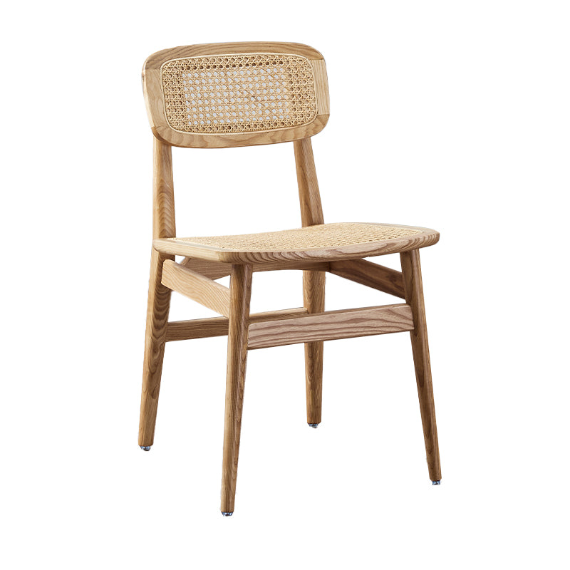 Silla de madera de fresno de estilo tradicional, juego de sillas laterales con respaldo abierto para comedor