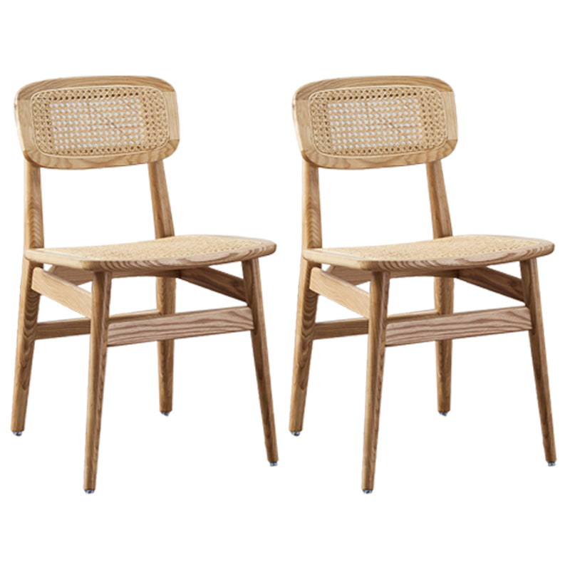 Silla de madera de fresno de estilo tradicional, juego de sillas laterales con respaldo abierto para comedor