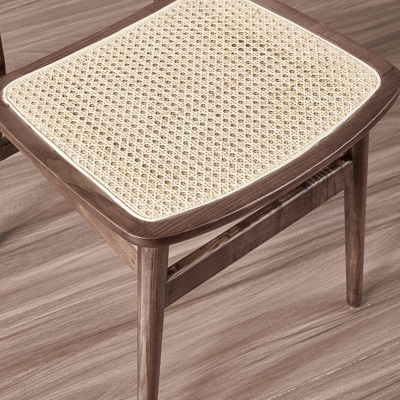 Silla de madera de fresno de estilo tradicional, juego de sillas laterales con respaldo abierto para comedor