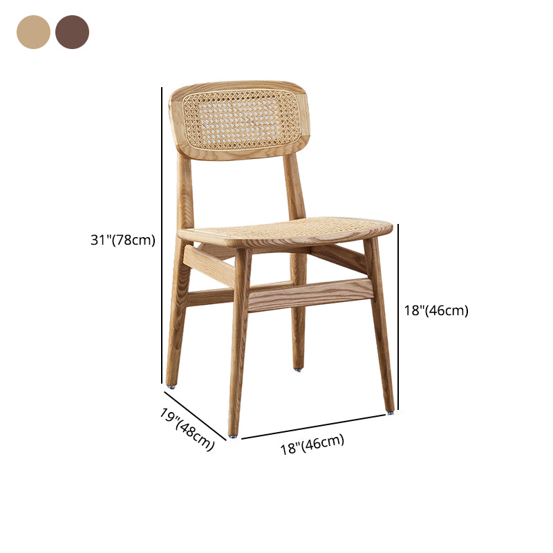 Silla de madera de fresno de estilo tradicional, juego de sillas laterales con respaldo abierto para comedor