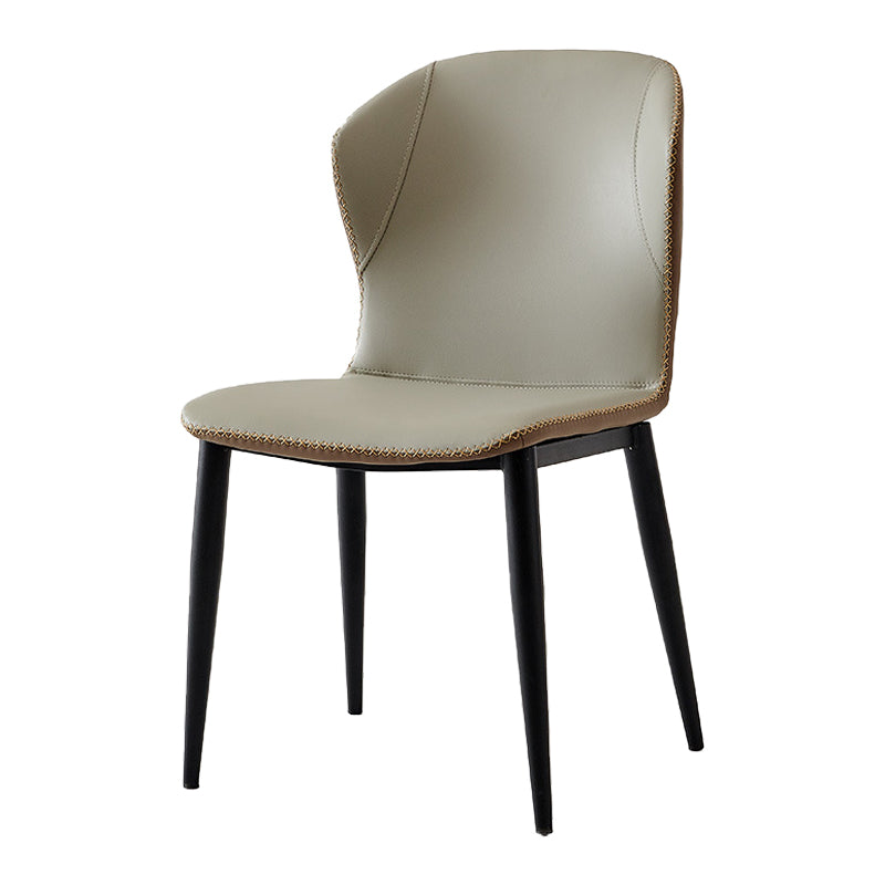 Industrial Home Side Chair Wingback Metal Upholstered Dining Room Chair