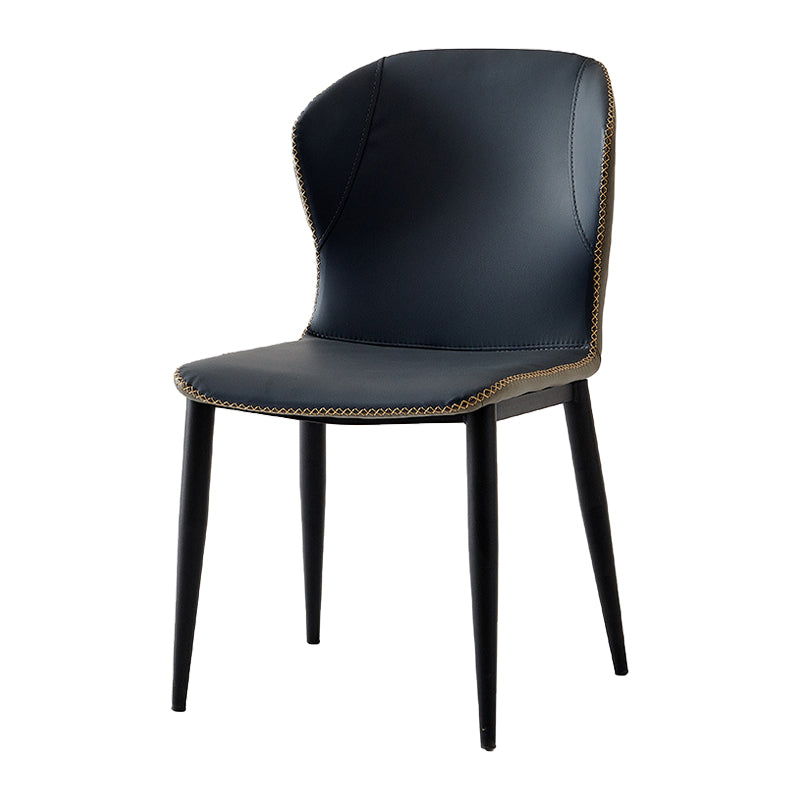Industrial Home Side Chair Wingback Metal Upholstered Dining Room Chair