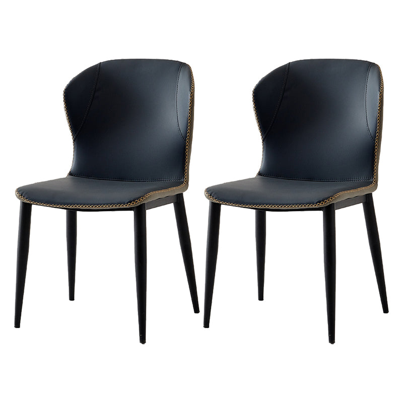 Silla lateral casera industrial Silla de comedor tapizada de metal con respaldo lateral