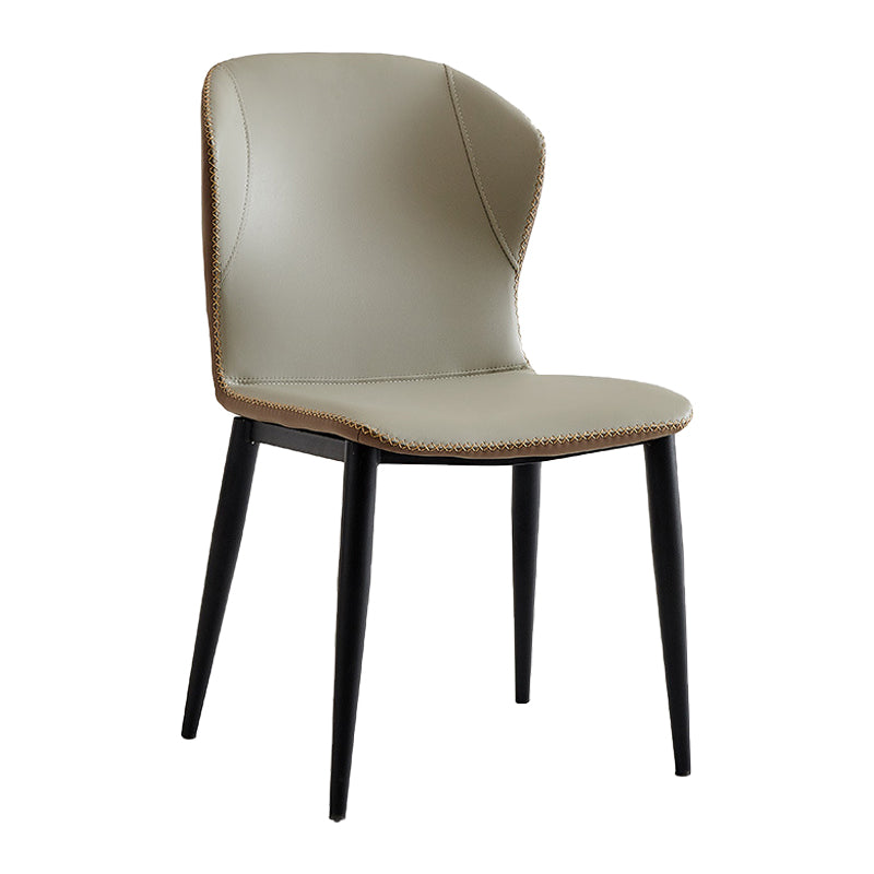 Silla lateral casera industrial Silla de comedor tapizada de metal con respaldo lateral