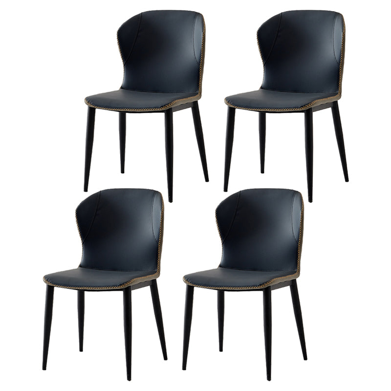 Silla lateral casera industrial Silla de comedor tapizada de metal con respaldo lateral