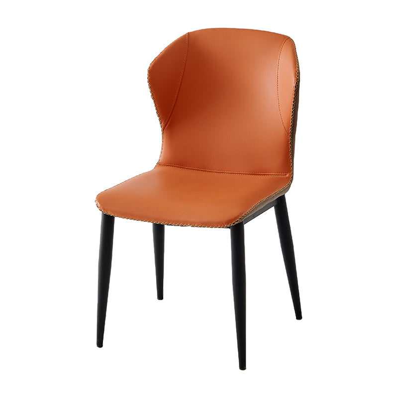 Industrial Home Side Chair Wingback Metal Upholstered Dining Room Chair