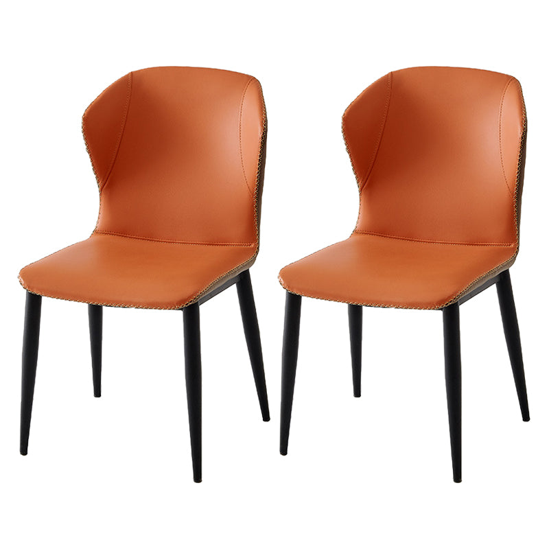 Silla lateral casera industrial Silla de comedor tapizada de metal con respaldo lateral