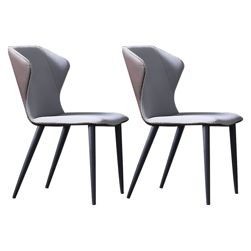 Industrial Indoor Side Chair Wingback Metal Upholstered Dining Room Chair