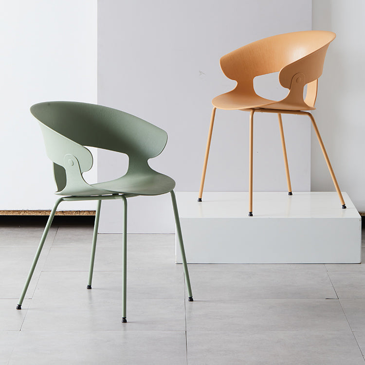 Sillón de comedor de metal industrial, sillas de comedor de plástico para uso en restaurantes