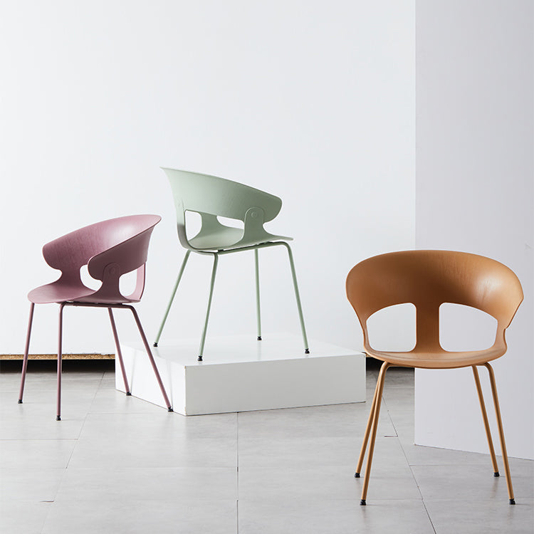 Sillón de comedor de metal industrial, sillas de comedor de plástico para uso en restaurantes