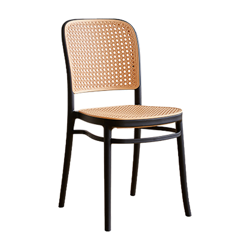Silla lateral contemporánea interior Silla de comedor plástica con respaldo abierto