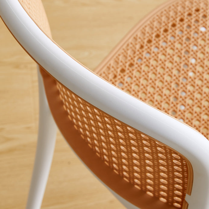 Silla lateral contemporánea interior Silla de comedor plástica con respaldo abierto